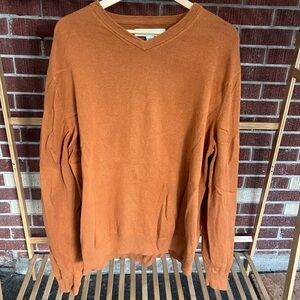 Orange V-neck sweater
